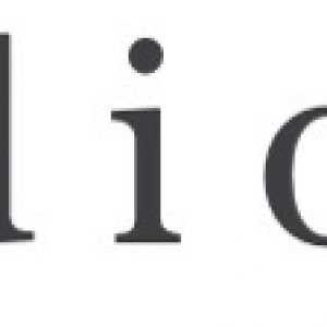 A black and white image of the word " clio ".